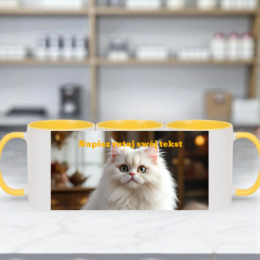 Klasyczny Kubek z Kotem personalizowany gotowe szablony 330ml #79