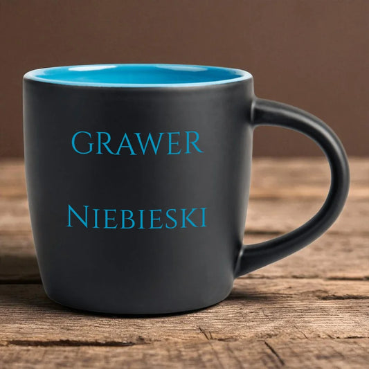 Kubek na prezent dla zakochanych - Grawer niebieski #98