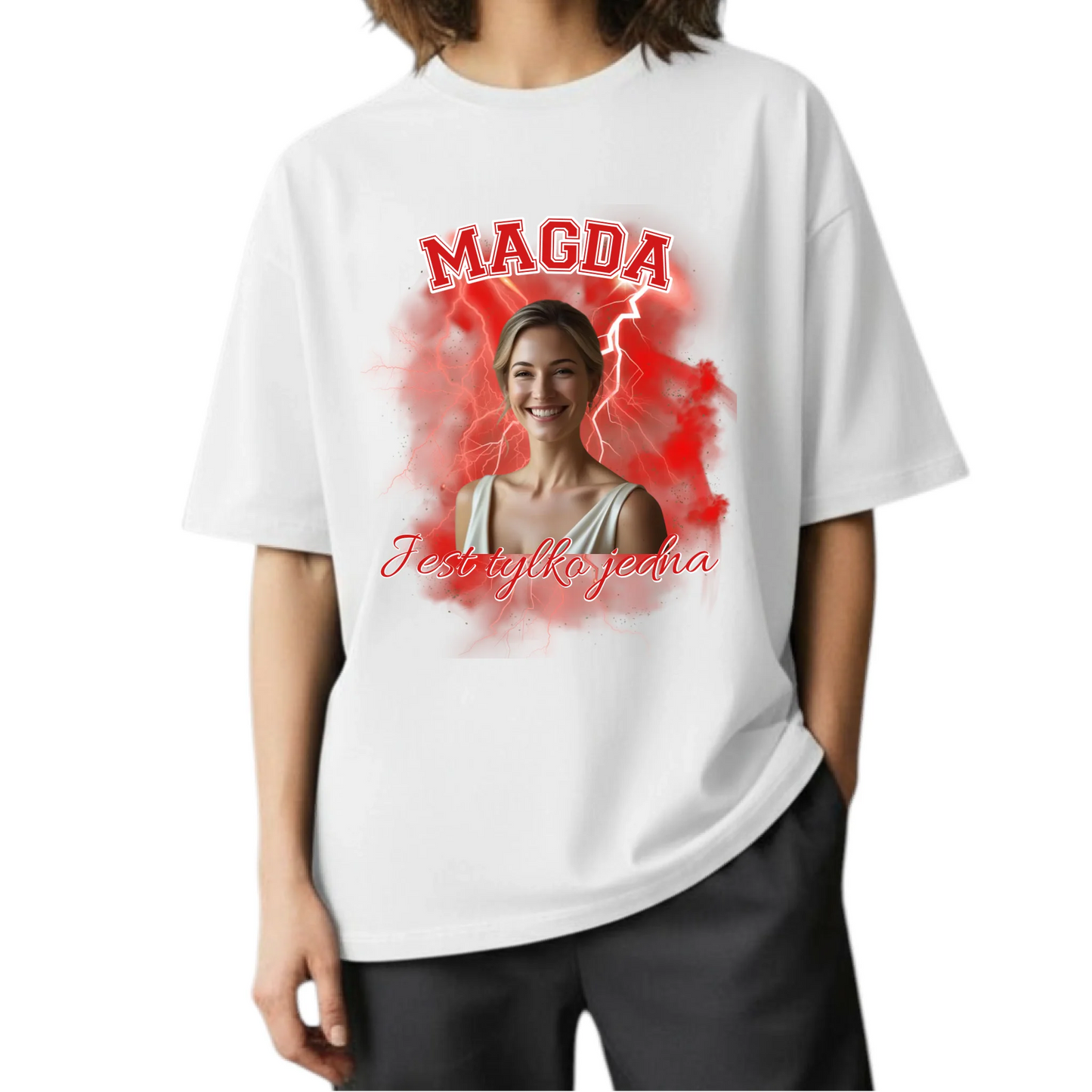 oversize biala damska