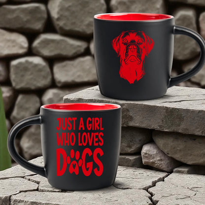 Kubek z psem personalizowany - grawer czerwony #74