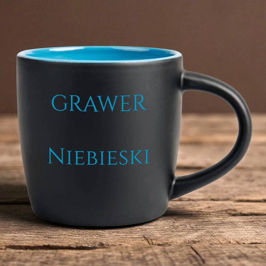 Kubek na prezent - Grawer niebieski gotowe wzory #54