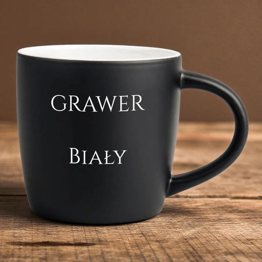 Kubek na prezent - Grawer biały gotowe wzory #53