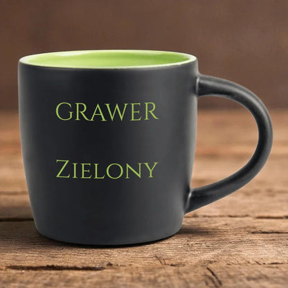 Kubek na prezent dla zakochanych - Grawer zielony #97