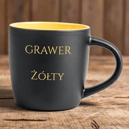 Kubek z psem personalizowany - grawer żółty #72