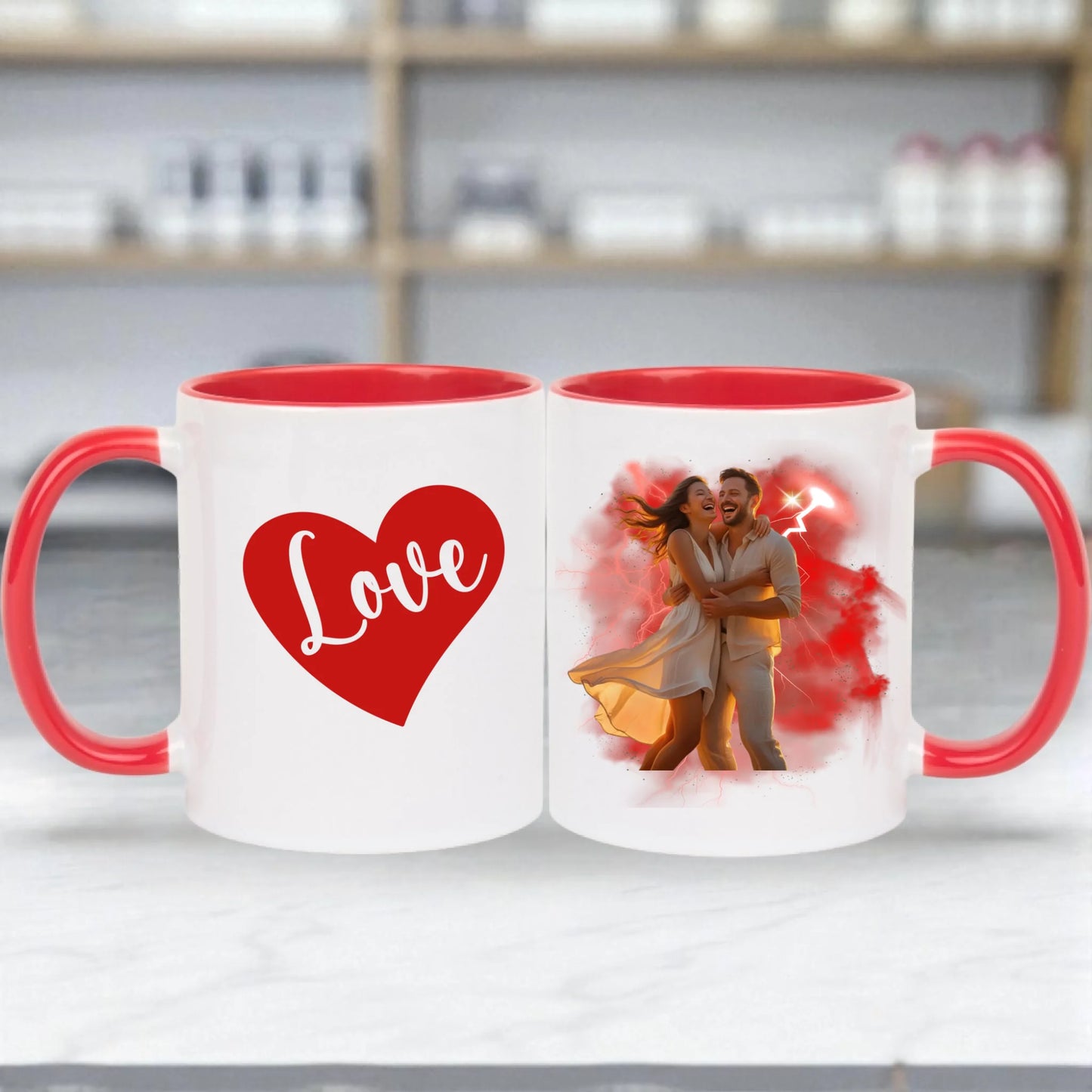 Kubek na prezent dla zakochanych personalizowany ze zdjęciem 330ml kolory #92