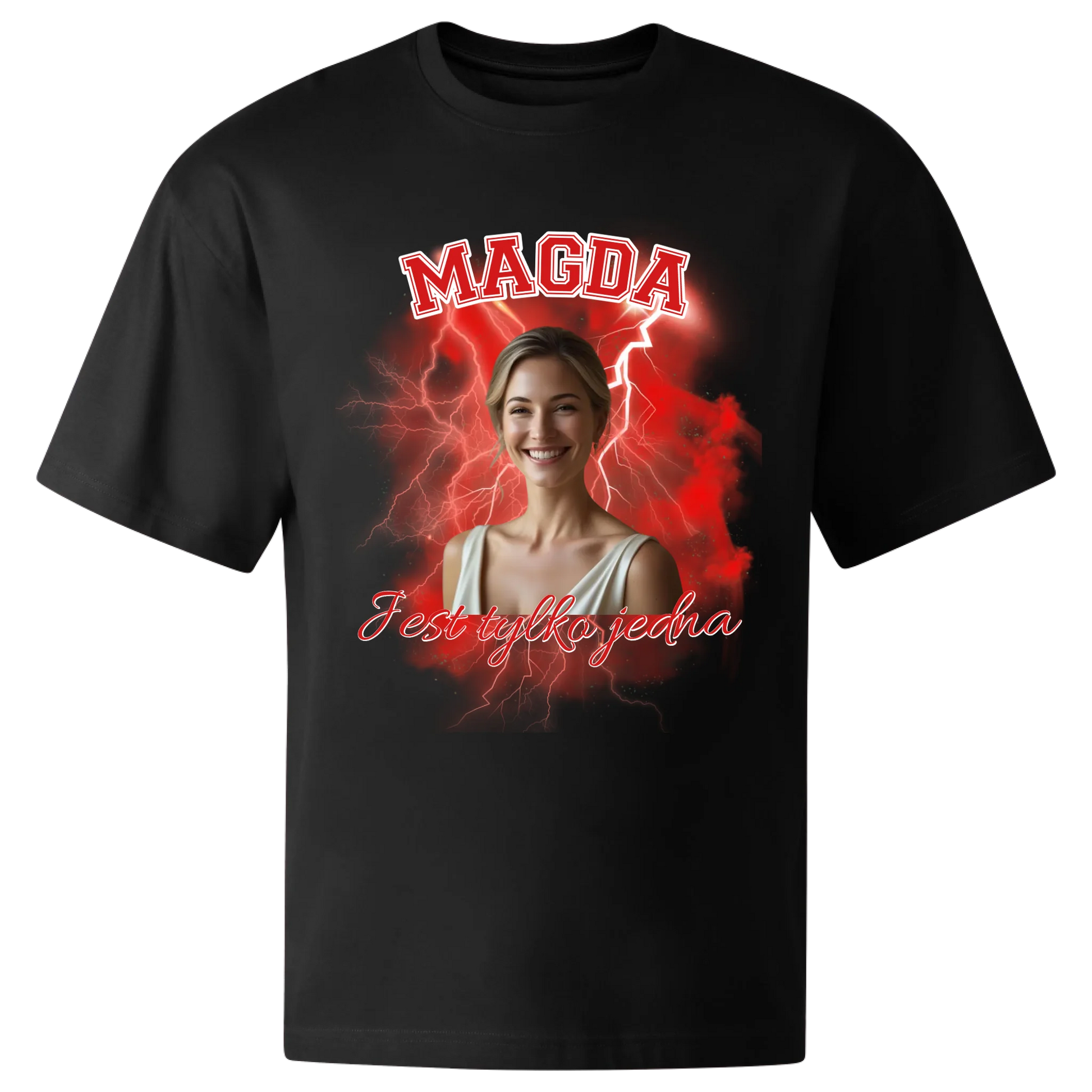 Koszulka przód oversize czarna